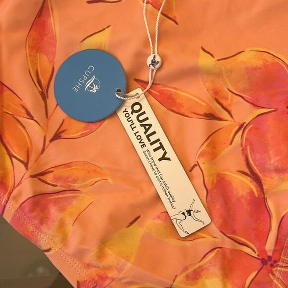 NWT Cupshe Tropical Pink Floral Bikini Bottom - Picture 2 of 6